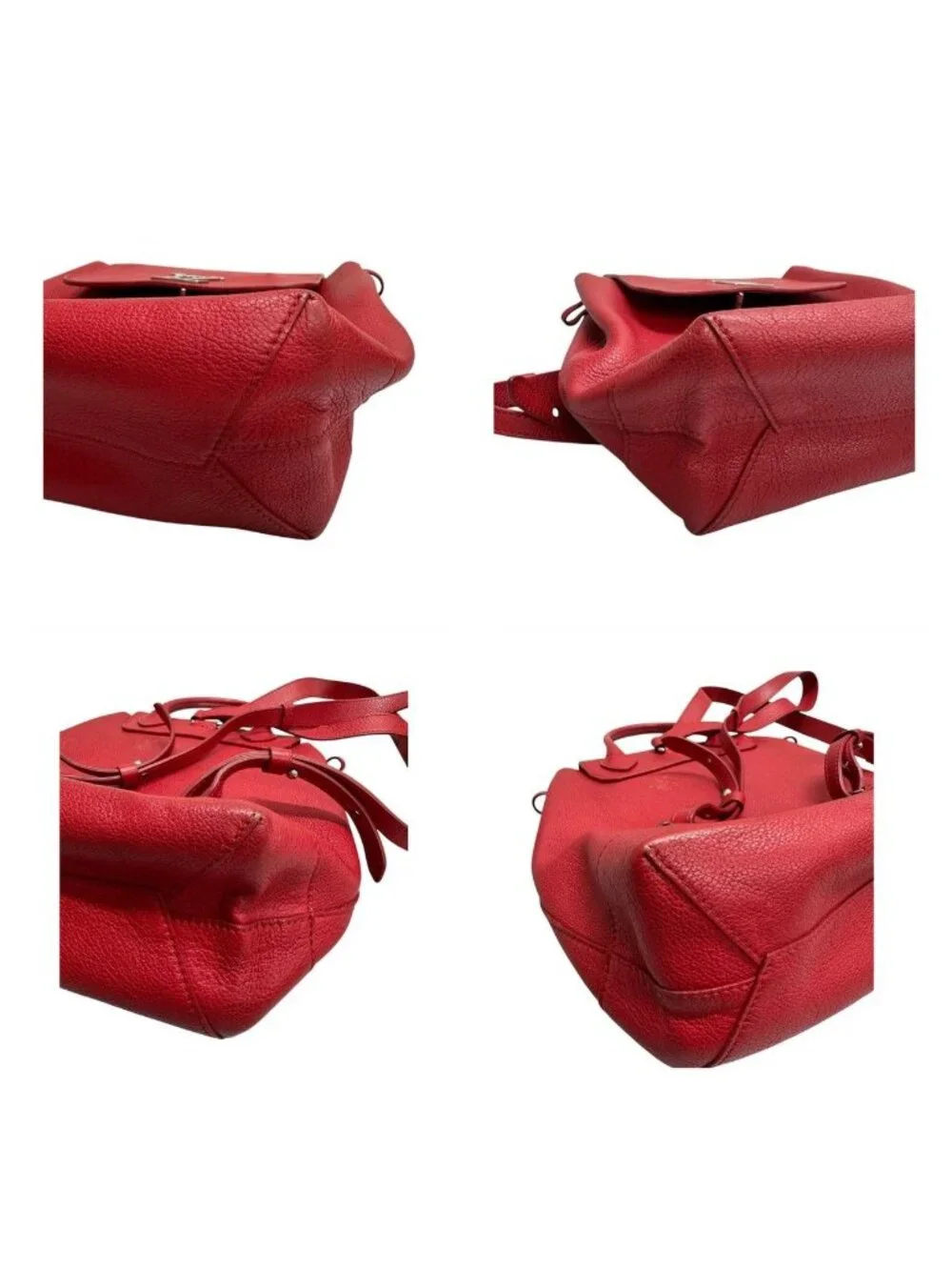 Louis Vuitton Lockme Red Ruby Silver Leather Backpack